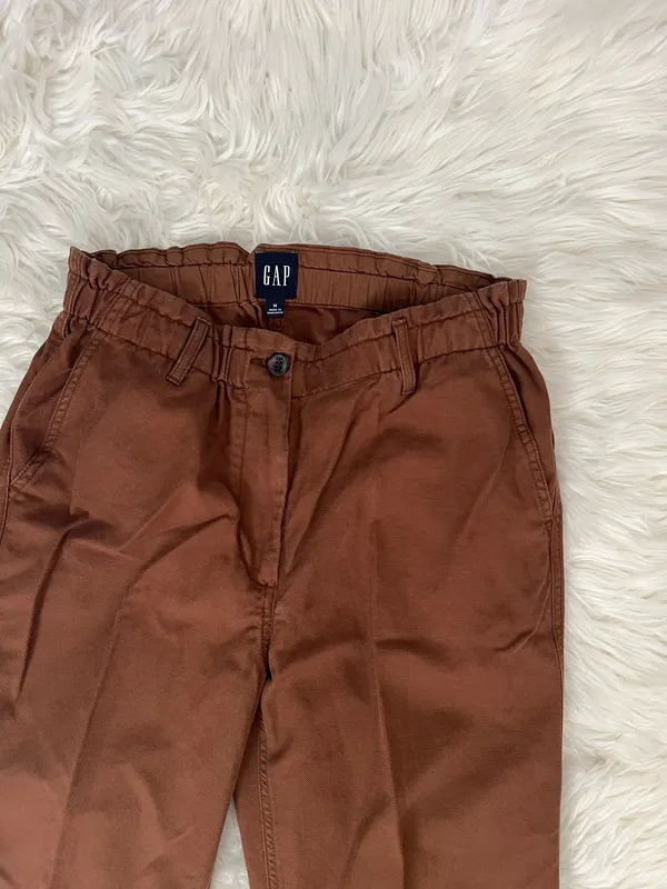 GAP Easy Twill Brown Straight-Leg Pants Size Medium  - Image 7