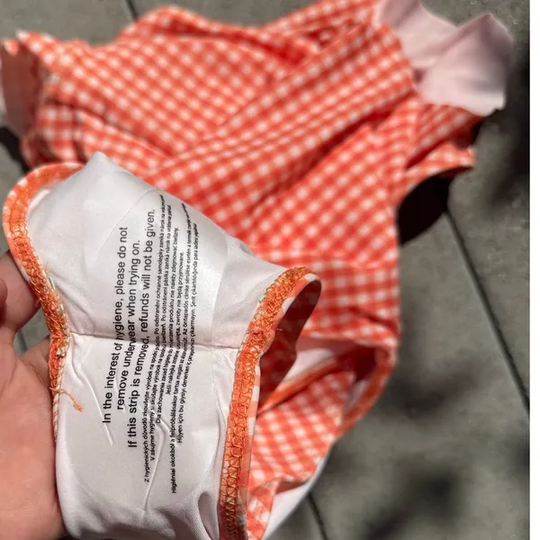 Double‎ Zero Orange Gingham Swimsuit Cottagecore Fairy Milkmaid Beach - Image 3
