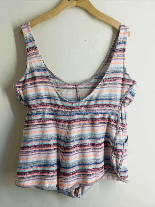 Free People By The Beach Striped Romper Multicolor Size M - Image 4