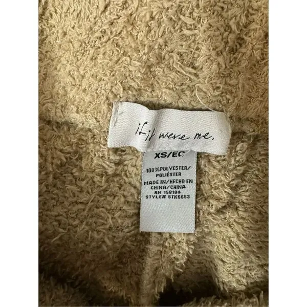 If It Were Me Teddy Lounge Set XS | Fuzzy Bralette & Wide Leg Pants | Cozy Tan T - Image 12