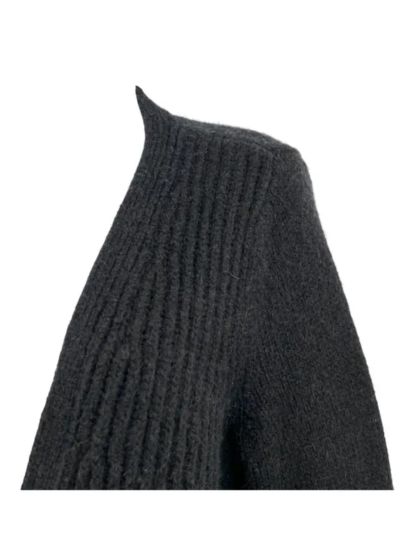 Wilfred Ribbed Black Wool-Blend Button-Up Cardigan Sweater Size Medium Classic - Image 4