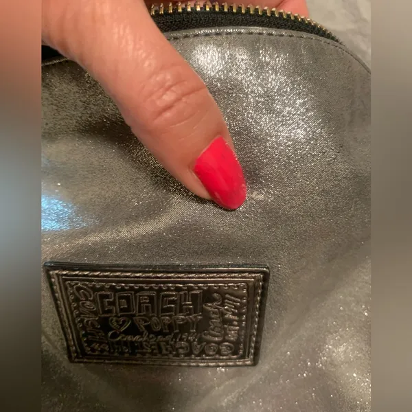 Coach Metallic Silver Poppy Hobo Bag - Image 12