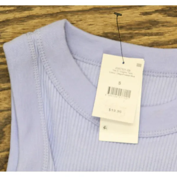 NWT Cotton On Womens Ribbed Logo Sleeveless Shirt Top Frosted Blue S - Image 3