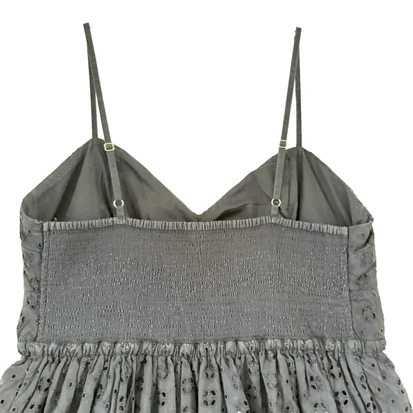 J.Crew Women's Navy Blue‎ Eyelet Pleated Bodice Sundress Dress Medium - Image 4