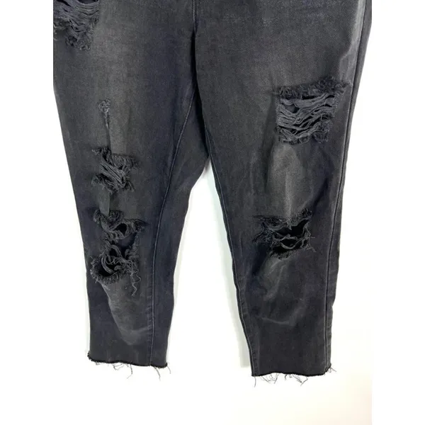 Pacsun high rise straight black cut off‎ jeans - Image 3
