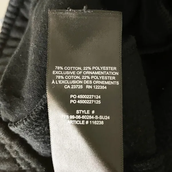 TNA Aritzia Mega Fit Cozy Sweat Fleece Cotton Joggers Pants Black XS - Image 3