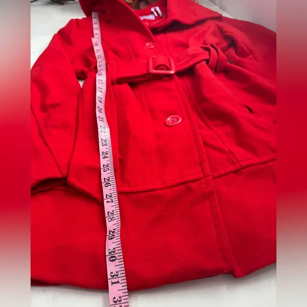 Lamasini Women's Vibrant Red Trench Coat - Image 11