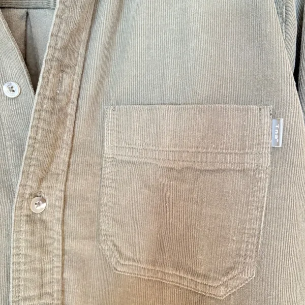 Tna Corduroy Button Down Shirt Womens 1 Olive Green Long Sleeve WRD3-2220-30 - Image 5