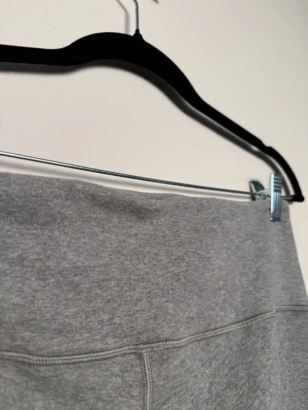 Gray Lululemon High Rise Fleece Leggings - Image 3