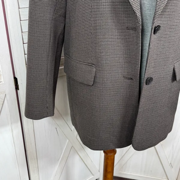 Gap Oversized Blazer Women Small‎ Brown Houndstooth Knit Jacket Heritage Preppy - Image 6