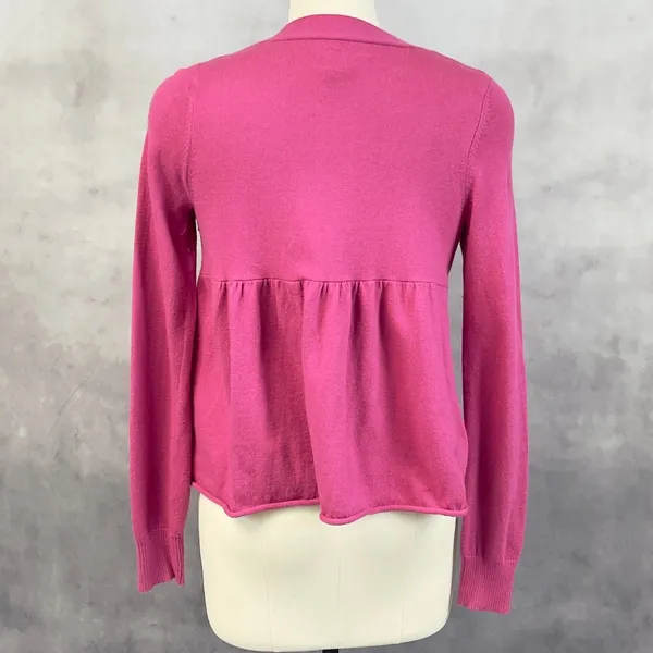 Aerie Cardigan Sweater Womens Large Pink Peplum Open‎ Front Girly Coquette Girly - Image 2