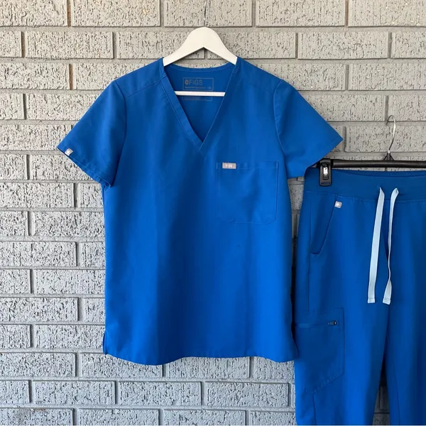 Figs Scrub Set Royal Blue Catarina Top Zamora Joggers Size XS - Image 4
