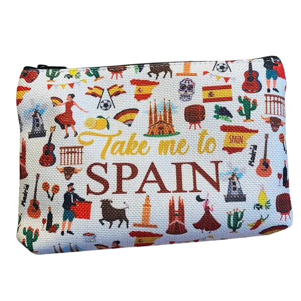 WZMPA Take Me To Spain Travel Cosmetic Bag Makeup Pouch Souvenir Gift‎ New - Image 2