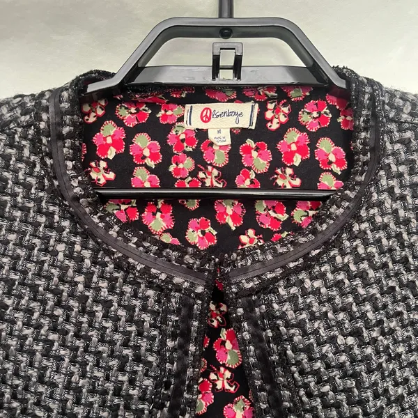 Olsenboye Cropped Houndstooth Womens Blazer M Dark Academia Indie Sleaze Preppy - Image 3