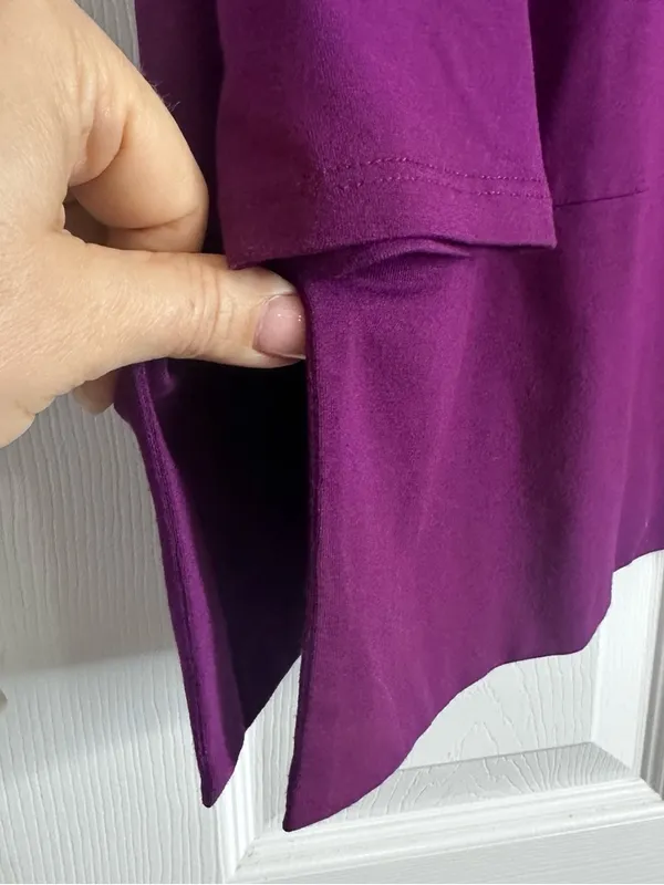 Eileen Fisher Plum Long Sleeve Relaxed Tee Women’s Size XL - Image 7