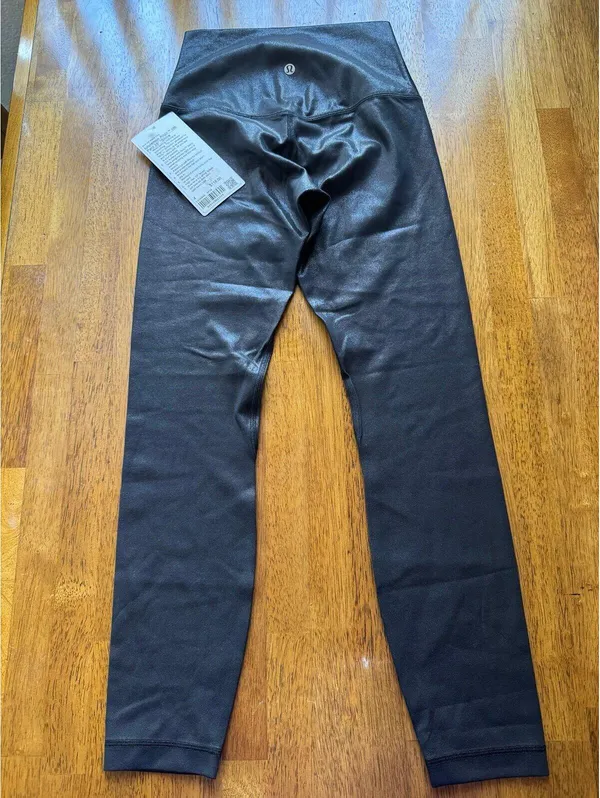 Lululemon Align High Rise 25” Shine Radiate Foil Black Size 4 NWT - Image 2