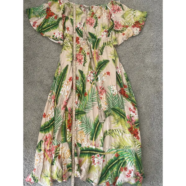 Label of Love Tropical Print A-Line Tassel Maxi Dress Sz Med - Image 5