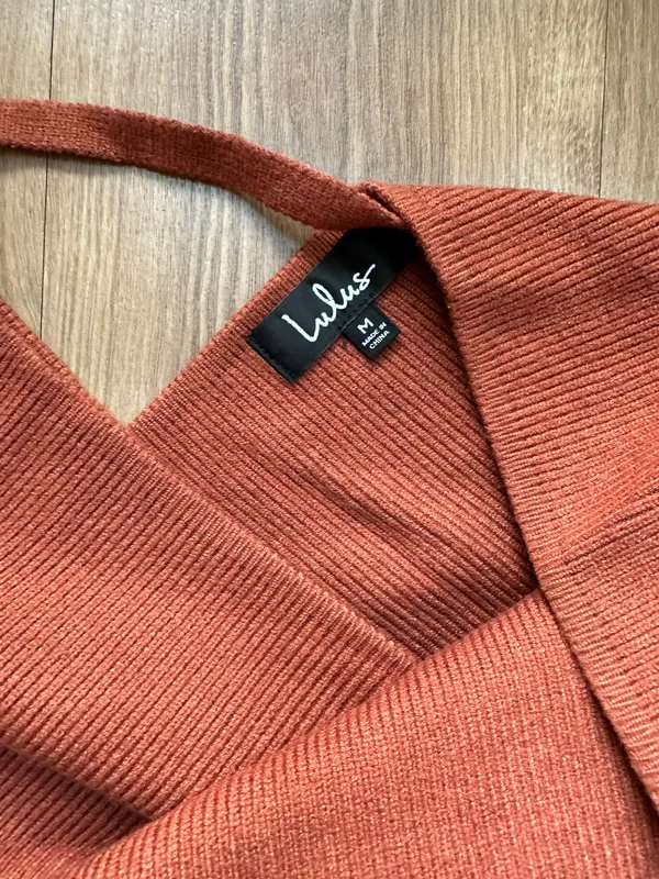 Lulus Burnt Orange Sweater Dress - Image 2