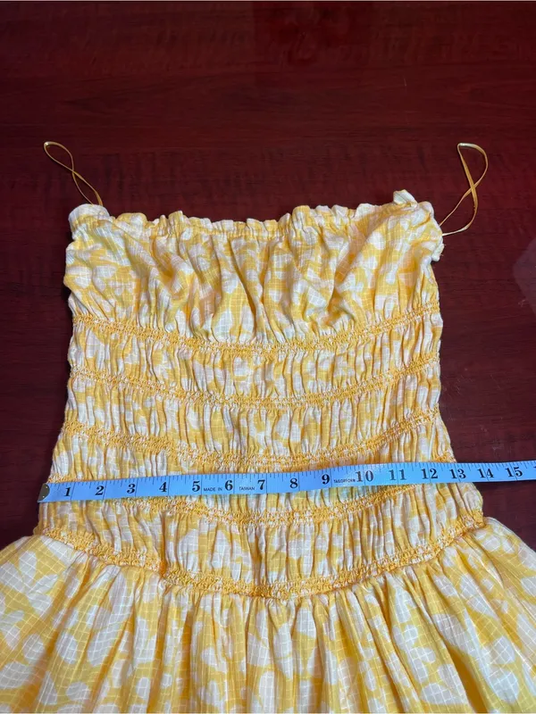 Free People Annalise Mini Smocked Bubble Dress Floral Beach Ball Combo New Sz XL - Image 9