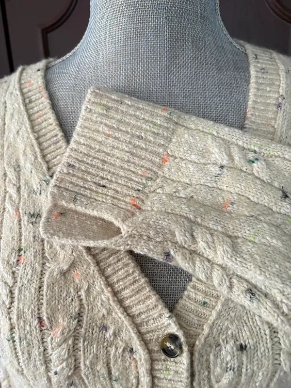 Anthropologie Pilcro micro cropped speckled cable knit cardigan sweater - Image 5