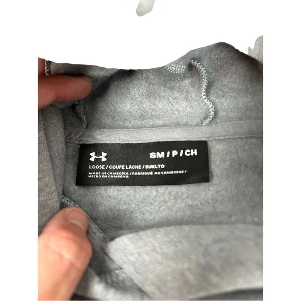 Under Armour Womens Project Rock Taped Fleece Gray S Sweatshirt 1346014-035 - Image 10