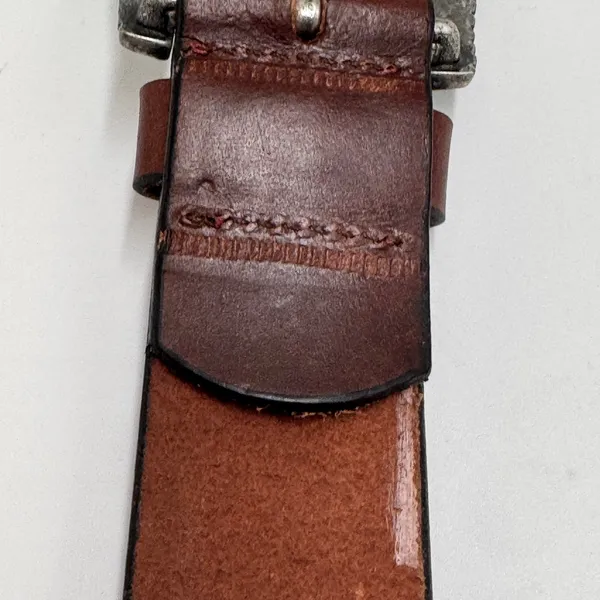 American Bison Leather Belt Medium 35 Brown Pink Rhinestone Western NWT - Image 9