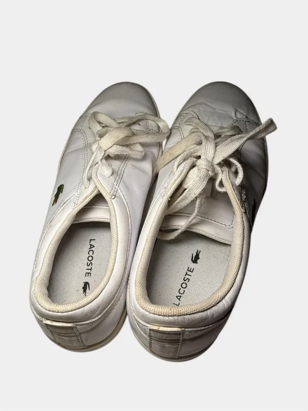 Lacoste Sneakers White Green Low Top Classic Sporty Women’s Size 6.5 - Image 5