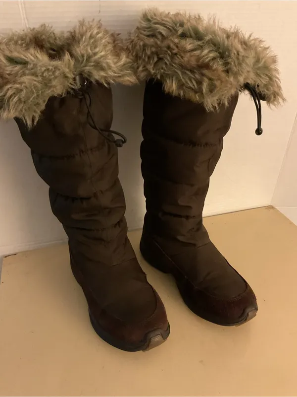 Cougar women Brown Tall non fur suede waterproof attract boots US 7 - Image 8