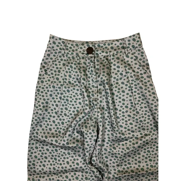 Amber Sakai Blue‎ Polka Dot Wide Leg High Rise Retro Pants 6 - Image 2