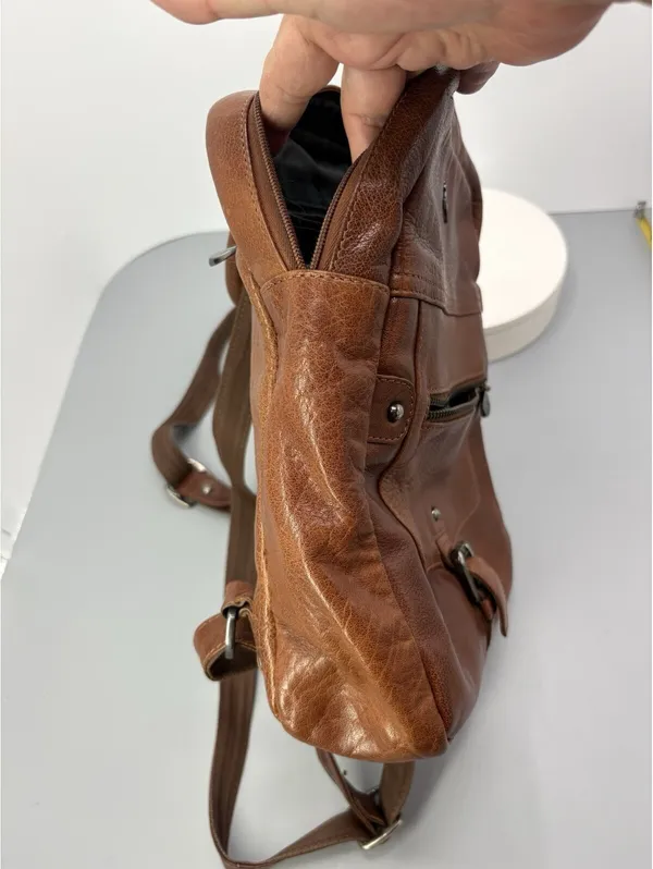 Ashwood backpack Purse Top Handle Zip Buckle Silver Hardware Pockets - Image 9