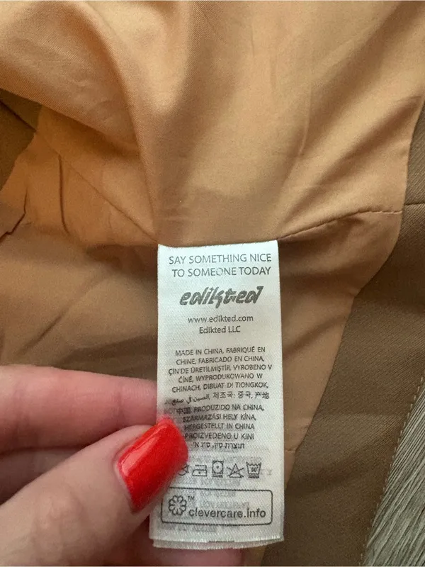 EDIKTED TAN VEST JACKET  M - Image 8