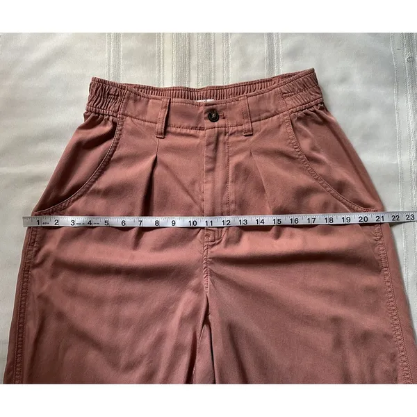 Madewell The Neale Straight-Leg Pant Drapeweave Dried Rose 6 EUC Wide Fit - Image 9