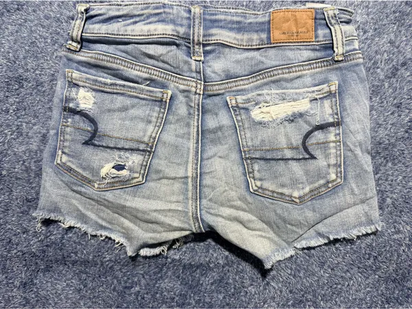 American Eagle Distressed Denim Shorts Size 0 - Image 6