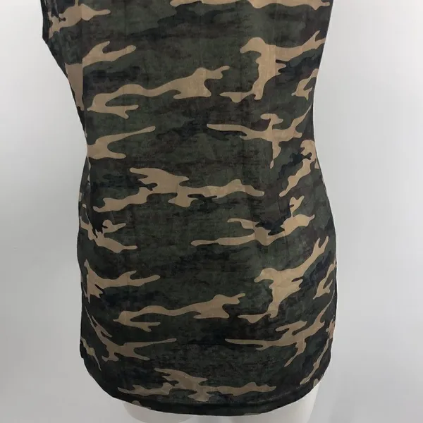Lucky and Blessed sleeveless green camo hi lo tank - Image 6