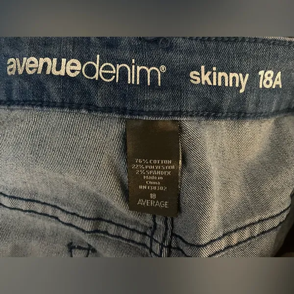 Avenue Denim Comfy Fall Skinny Jeans Stretch Fit 18A - Image 4