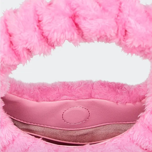 JW PEI Gabbi Terry Ruched Pink Faux Fur Fuzzy Hobo Handbag Revolve - Image 5