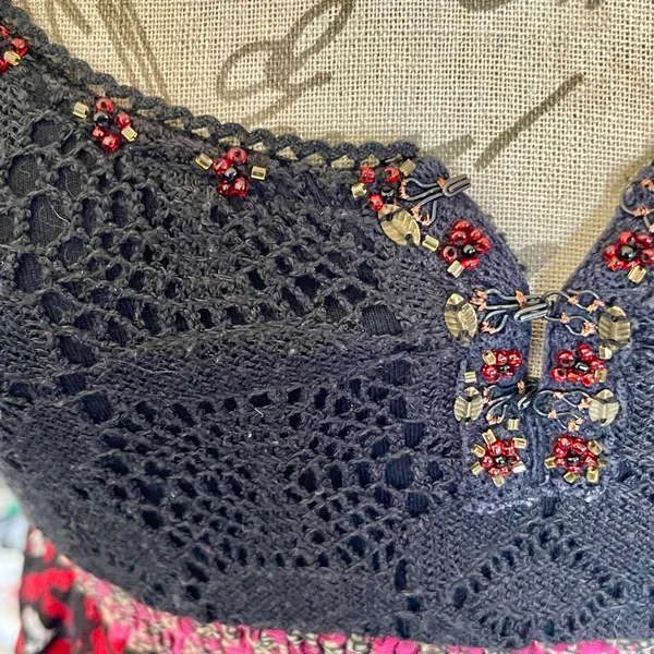 Free People Dress Mini Crochet Sz 8 - Image 5