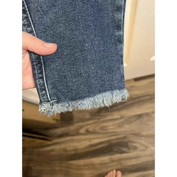 Free People Frayed Hem Skinny Leg 28" Inseam Women's Denim Jeans NWT Capri Blue - Image 3
