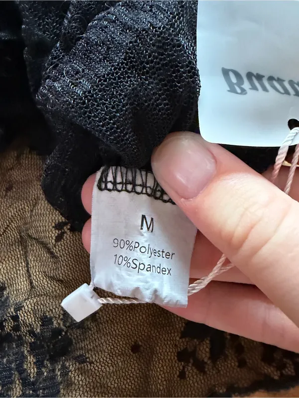 Buauty Black Sheer Lace Long-Sleeve Top - Image 4