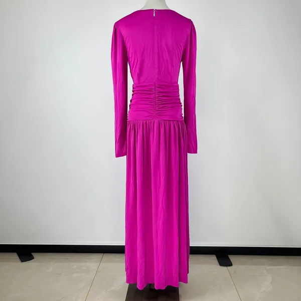 NWOT Farm Rio Pink 3d Roses Long Sleeve Draped Midi Dress Size S - Image 8