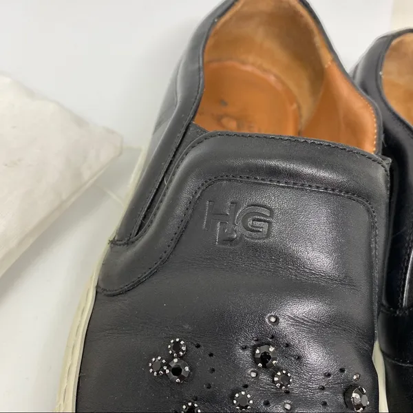 Givenchy black leather studded low top slip on platform shoes size 36 - Image 5