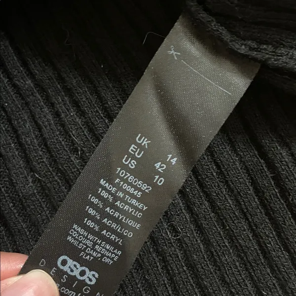 ASOS Henley Black Ribbed Long Sleeve Top - Image 5