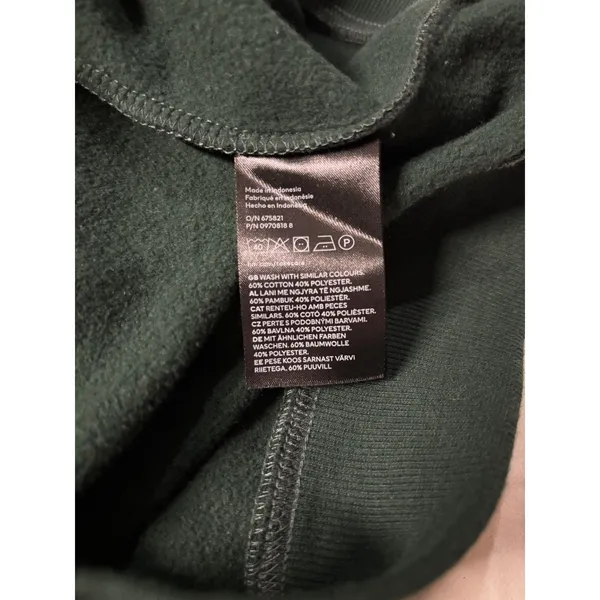 H&M Relaxed Fit Dark Forest Green Crewneck Sweatshirt XS Oversized Pullover - Image 4