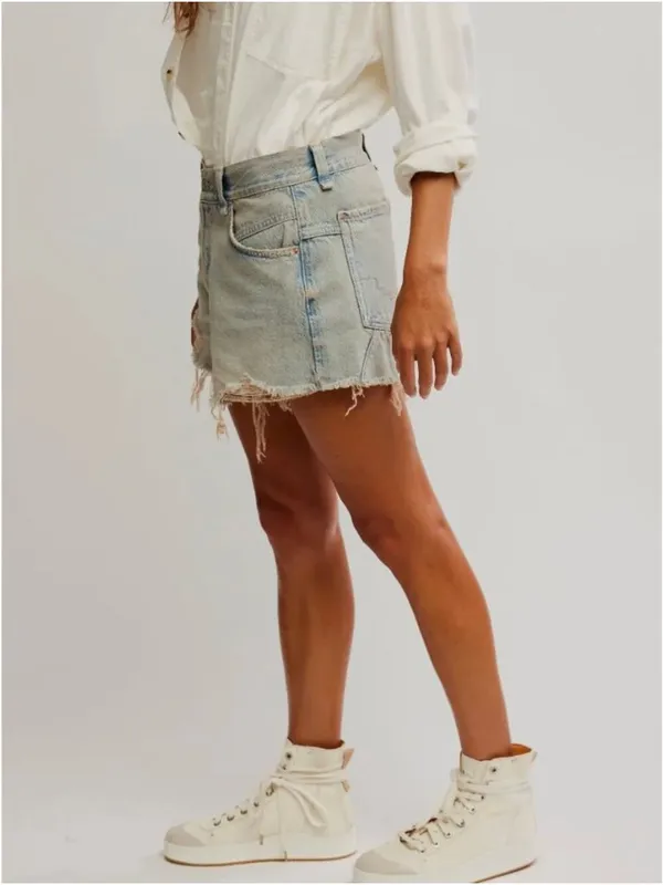 FREE PEOPLE NWOT We The Free Now Or Never Denim Shorts / Well Worn - Image 4
