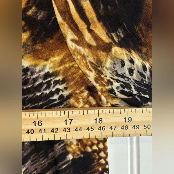 Susan Grave women Multicolor Animal Print Cowl Neck Tunic Size S Asymetrical - Image 5
