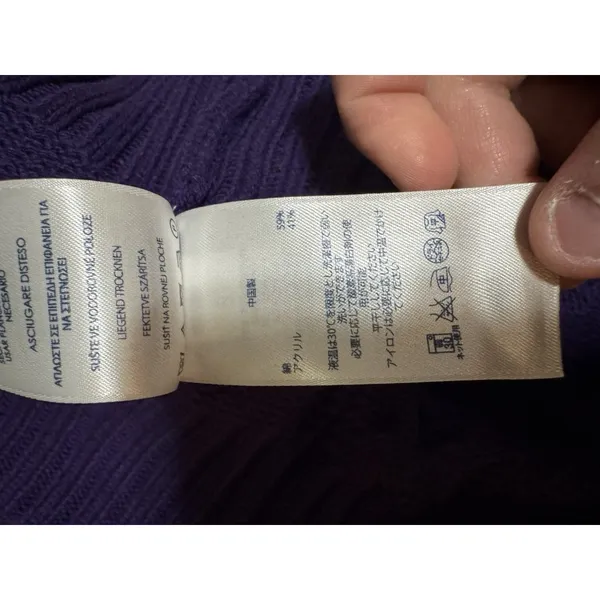 CHAPS Women Size Large Knit Sweater Purple Long Sleeve Mock Neck‎ Winter Holiday - Image 11