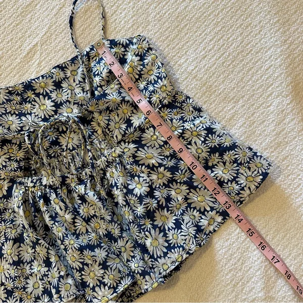Free People Mia Ditsy Daisy Tank Top NWT Blue Medium - Image 9