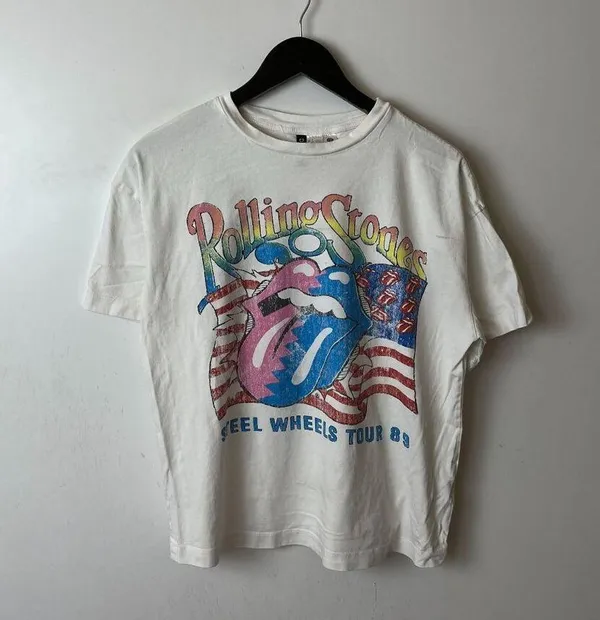 The Rolling Stone Steel Wheels Tour T Shirt Medium M Womens White Single Band - Image 15