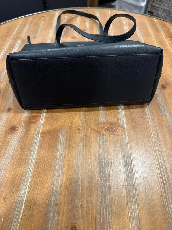 Kate Spade Patrice Black Leather Zipper Closure Shoulder Tote Purse Bag Charm - Image 7