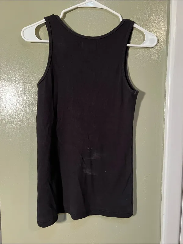 American Giant Women's Size XS Tank Top Black Ribbed‎ Scoop Neck Stretch Cotton - Image 5